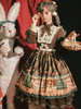 Sweet Lolita JSK Robe Manches Longues Volants Marron Chocolat ROCOCO Lolita Jumper Jupe