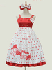 Sweet Lolita JSK Robe Neverland Rouge Sans Manches Volants Lolita Jumper Jupes