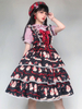 Sweet Lolita Jsk Robe Noir Sans manches Dentelle Deux tons Polyester Daily Casual Lolita Jumper Jupes