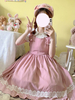 Sweet Lolita JSK Robe Polyester Bow Sans Manches Rose Lolita Jumper Jupe