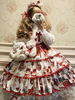 Sweet Lolita Jsk Robe Polyester Sans Arcs sans manches à lacets Rouge Sweet Lolita Jumper Jupe
