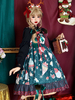 Sweet Lolita JSK Robe Polyester Sans Manches Volants Jupe Pull Lolita Vert Foncé
