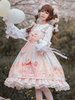 Sweet Lolita JSK Robe Rose Bowknots Sans Manches"idien Décontracté Lolilta Jupe Jumper