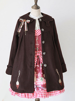 Sweet Lolita manteau brun chocolat de Spoonfork Lolita pardessus Déguisements Halloween