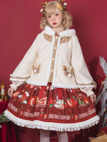 Sweet Lolita Manteaux Blanc Ecru à Volants Haut Synthétique Hiver Lolita Outwears Déguisements Halloween