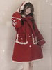 Sweet Lolita Manteaux Manteau à volants rouge foncé Synthétique hiver Lolita Outwears Déguisements Halloween
