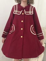 Sweet Lolita Manteaux Manteau à volants rouges Synthétique Automne Lolita Outwears Déguisements Halloween