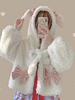 Sweet Lolita Manteaux Manteau en Polyester Blanc Winter Lolita Outwears Déguisements Halloween