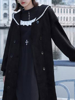 Sweet Lolita Manteaux Manteau noir passepoilée Synthétique Lolita Outwears Déguisements Halloween