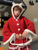 Sweet Lolita Manteaux Poncho Cape en Polyester Rouge Automne Lolita Outwears Oreilles De Chat Mignon