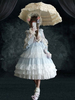 Sweet Lolita OP Dress 4 pièces ensemble bébé bleu à volants manches longues Lolita une pièce robes tenue