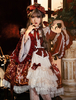 Sweet Lolita OP Dress Bordeaux manches longues Bowknots Polyester Lolita One Piece Dresses