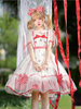 Sweet Lolita OP Dress Neverland Floral Print Arcs Blancs Volants Lolita One Piece Robes