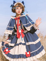 Sweet Lolita OP Dress Two-Tone Light Sky Blue Ruffles Lolita One Piece Dresses