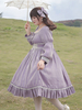 Sweet Lolita OP Dress Violet Volants Nœuds Polyester Manches Longues Casual Lolita One Piece Dress