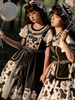 Sweet Lolita Op Robe 2-Pièce Set De Jewel Col Polyester Sans Sans Manches Motif Vache à volants Sweet Lolita Robe Tenue