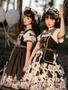 Sweet Lolita Op Robe 2-Pièce Set De Jewel Col Polyester Sans Sans Manches Motif Vache à volants Sweet Lolita Robe Tenue