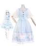 Sweet Lolita OP Robe Bell Orchidée Imprimé Volant En Mousseline De Soie Lolita Robe Une Pièce Déguisements Halloween