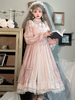 Sweet Lolita Op Robe Caméo Brown Bowkont à manches longues Rococo Lolita One Piece Robes