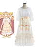 Sweet Lolita OP Robe imprimée à volants en mousseline de soie Lolita One Piece Dress Déguisements Halloween