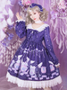 Sweet Lolita Op Robe Purple Manches longues Polyester Bows Daily Casual Lolita One Piece Robes