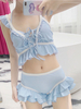 Sweet Lolita Outfits Baby Blue Lace Up Ruffles Sleeveless Lolita Maillot de bain Outfit
