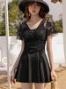 Sweet Lolita Outfits Combinaison à manches courtes en dentelle noire