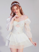 Sweet Lolita Outfits Combinaison à manches longues à imprimé floral à volants vert clair