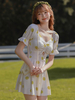 Sweet Lolita Outfits Combinaison jaune à manches courtes à volants