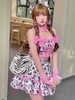 Sweet Lolita Outfits Ensemble de 2 jupes sans manches à volants et nœuds roses