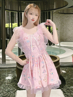 Sweet Lolita Outfits Maillot de bain une pièce sans manches imprimé animal rose