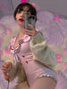 Sweet Lolita Outfits Pink Ruffles Hearts Pattern Maillot de bain Lolita sans manches