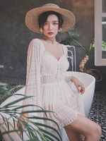 Sweet Lolita Outfits Robe blanche à manches longues en polyester Lolita une pièce