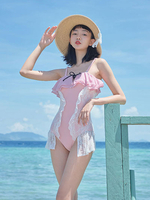 Sweet Lolita Outfits Rose Dentelle Volants Dentelle Sans Manches Polyester Maillot De Bain Outfit