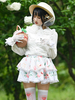 Sweet Lolita Overskirt Dentelle Écru Motif De Fruits Blancs Sweet Lolita Jupes