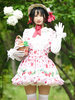 Sweet Lolita Overskirt Dentelle Fruits Rose Imprimé Floral Motif Feuille Lolita Mini Jupes