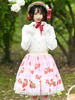 Sweet Lolita Overskirt Dentelle Motif Fruits Roses Jupes Lolita