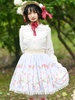 Sweet Lolita Overskirt Dress Fruit Floral Print Jupes Lolita en dentelle bleu ciel clair
