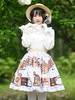 Sweet Lolita Overskirt Floral Print Coffee Brown Lace Jupes Sweet Lolita