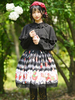 Sweet Lolita Overskirt Fruit Floral Pattern Jupes Lolita en dentelle noire