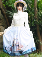 Sweet Lolita Overskirt Light Blue Ciel Dentelle"idien Casual Tea Party Jupes Lolita