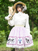 Sweet Lolita Overskirt Papillon Motif Floral Dentelle Lavande Jupes Lolita
