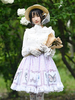 Sweet Lolita Overskirt Papillon Motif Floral Lavande À Plusieurs Niveaux Dentelle Tea Party"idien Casual Jupes Lolita