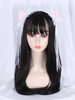 Sweet Lolita Perruque Crochet Noir Fibre De Polyester Accessoires Lolita Noir