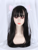 Sweet Lolita Perruque Crochet Noir Fibre De Polyester Accessoires Lolita Noir