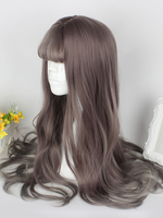 Sweet Lolita perruques bouclés Long linier contondant frange perruques de cheveux synthétiques Déguisements Halloween