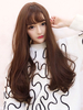 Sweet Lolita perruques longue ligne droite brun Blunt Bangs perruques de cheveux synthétiques Déguisements Halloween