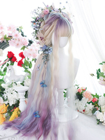 Sweet Lolita Perruques Longues Fibres Résistantes À La Chaleur Lilas Lolita Accessoires