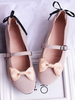 Sweet Lolita Pump Suede Bow - Chaussures Lolita aux abricots à lacets Déguisements Halloween