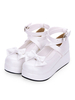 Sweet Lolita Pumps Plateforme à bretelles plates Chaussures Lolita blanches Déguisements Halloween